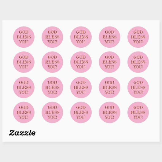 God zegene u zacht roze ronde sticker (Vel)