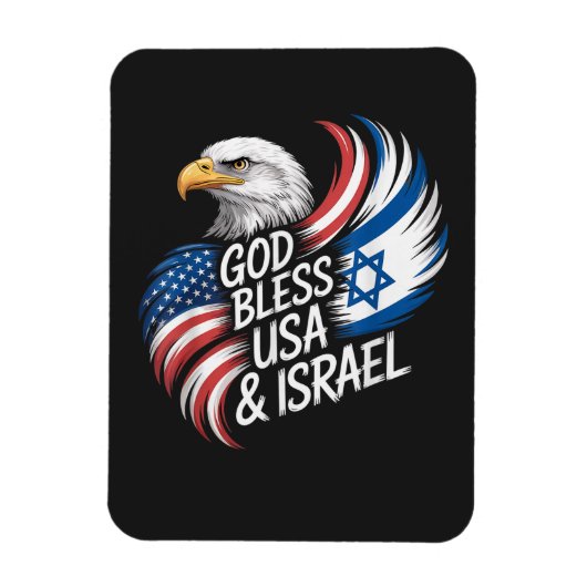 God zegene USA Israël Magneet (Verticaal)