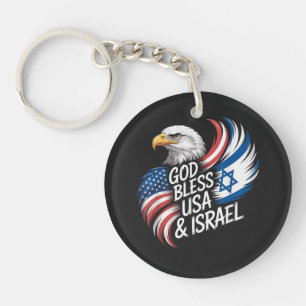God zegene USA Israël Sleutelhanger