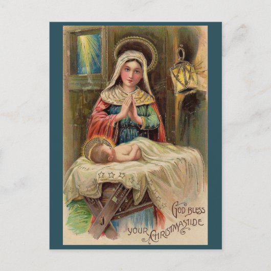 God zegene uw kersttijd briefkaart (Voorkant)