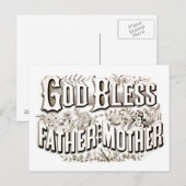 God zegene Vader en Moedergebed 1876 Briefkaart (Voorkant / Achterkant)