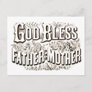  God zegene Vader en Moedergebed 1876 Briefkaart