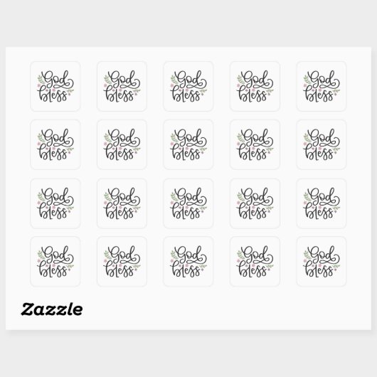 God zegene vierkante sticker (Vel)