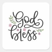 God zegene vierkante sticker (Voorkant)