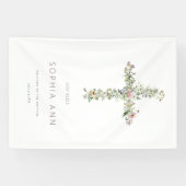 God zegene welkom weide wildbloem kruis doop spandoek (Horizontaal)