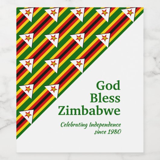 GOD ZEGENE ZIMBABWE  WIJN ETIKET (Enkel label)