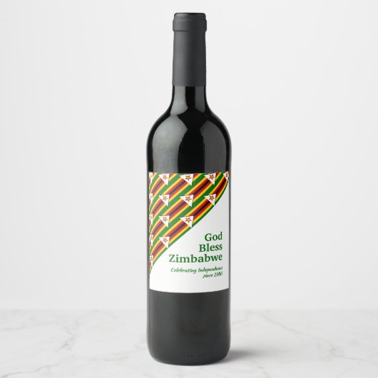 GOD ZEGENE ZIMBABWE  WIJN ETIKET (Voorkant)
