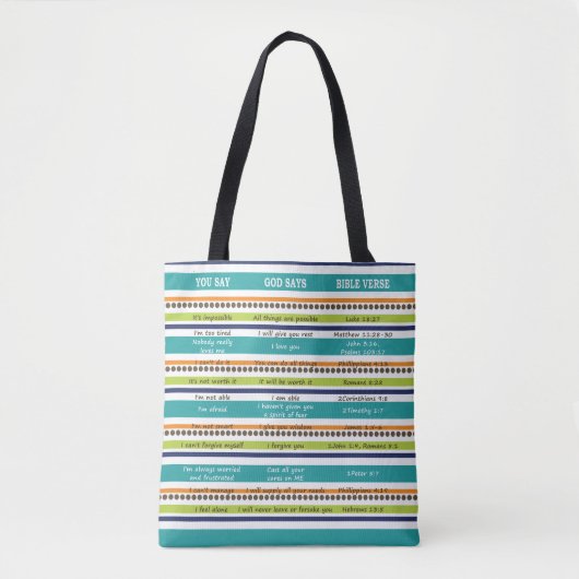 GOD ZEGT Bijbelverzen met monogram Tote Bag (Voorkant)