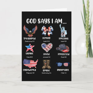 God Zegt Dat Ik 4 Juli Christelijk Patriottische S Kaart