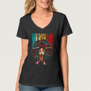 God zegt dat ik Afro African American Black Women T-shirt