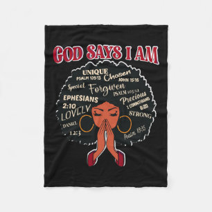God zegt dat ik Afro-Afrikaanse Nubische vrouw ben Fleece Deken