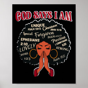 God Zegt Dat Ik Afro Afrikaanse Nubische Vrouw Zwa Poster