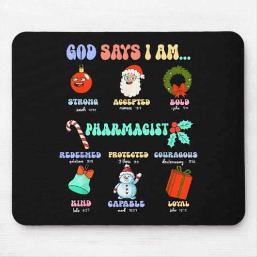 God Zegt Dat Ik Apotheker Ben Kerst Apotheek Tech  Muismat (Voorkant)