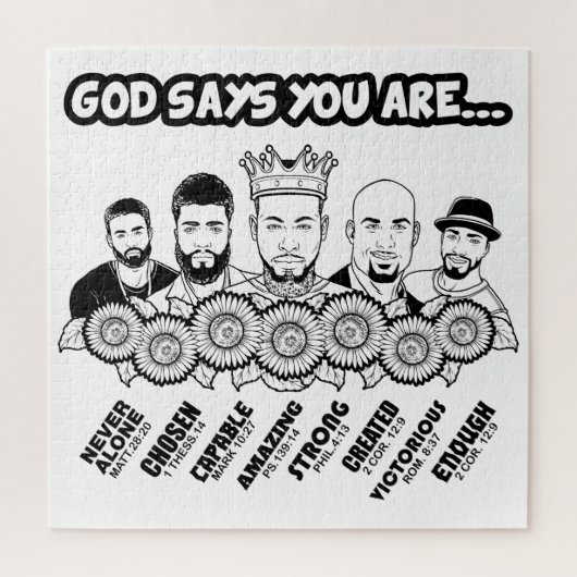 God zegt dat ik ben Black King Melanin Man Bruh Br Legpuzzel (Verticaal)