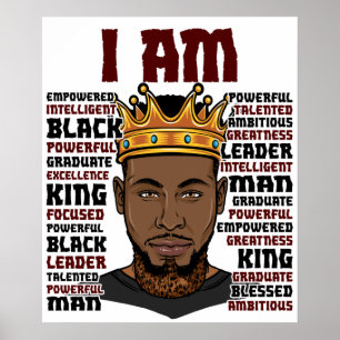 God zegt dat ik ben Black King Melanin Man Bruh Br Poster