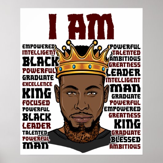 God zegt dat ik ben Black King Melanin Man Bruh Br Poster (Voorkant)