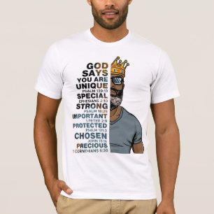 God zegt dat ik ben Black King Melanin Man Bruh Br T-shirt