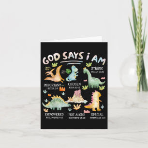 God Zegt Dat Ik Bijbelvers Over Dinosaurus Christe Kaart