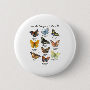 God zegt dat ik Bijbelvers Religieus Christelijk K Ronde Button 5,7 Cm