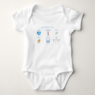 God zegt dat ik Bijbelverzen babybodysuit Romper