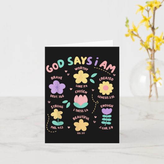 God zegt dat ik Bloemenliefhebber ben Kinder Meisj Kaart (Gele Bloem)