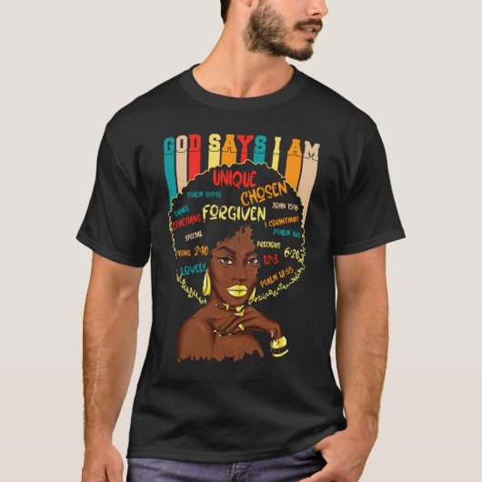 God zegt dat ik Christelijk ben BHM BLM Afro G T-shirt (Voorkant)