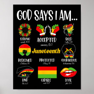 God zegt dat ik Christelijk ben Melanin Black Hist Poster