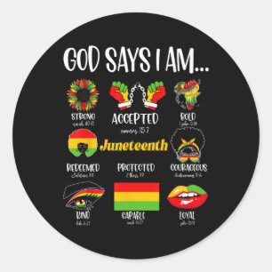 God zegt dat ik Christelijk ben Melanin Black Hist Ronde Sticker