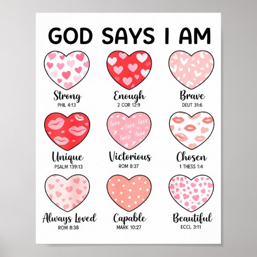 God Zegt Dat Ik Christelijk Geloof Hart Valentijn Poster (Voorkant)