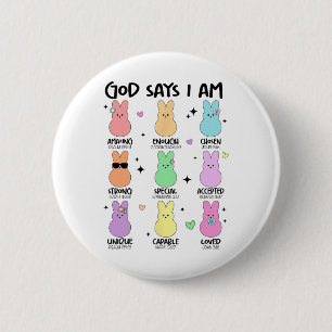 God zegt dat ik Christelijke jongens meisjes peute Ronde Button 5,7 Cm