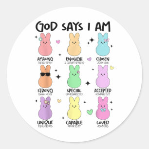 God zegt dat ik Christelijke jongens meisjes peute Ronde Sticker