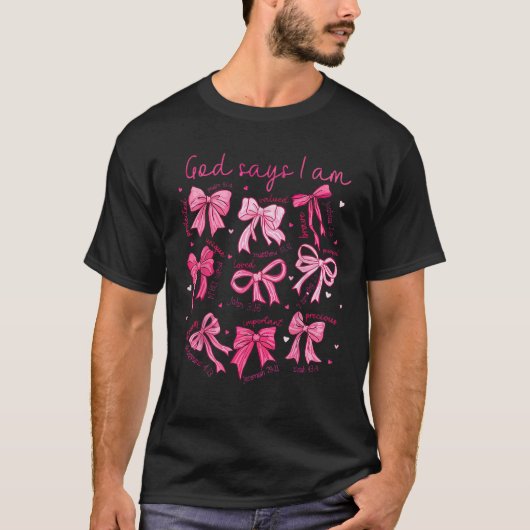 God zegt dat ik coquette roze coquette buigt Jezus T-shirt (Voorkant)