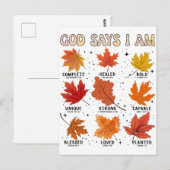 God zegt dat ik de herfstoogst van de herfst ben, briefkaart (Voorkant / Achterkant)