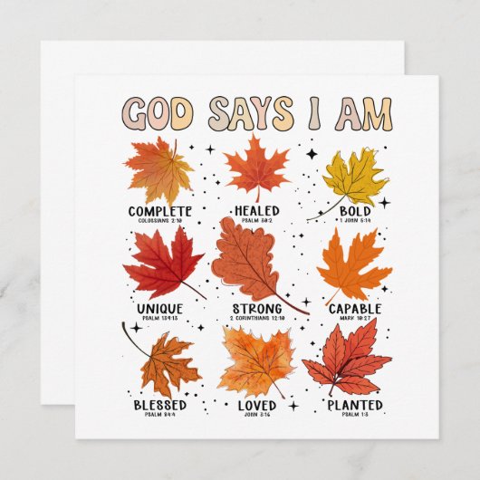 God zegt dat ik de herfstoogst van de herfst ben,  kaart (Voorkant / Achterkant)