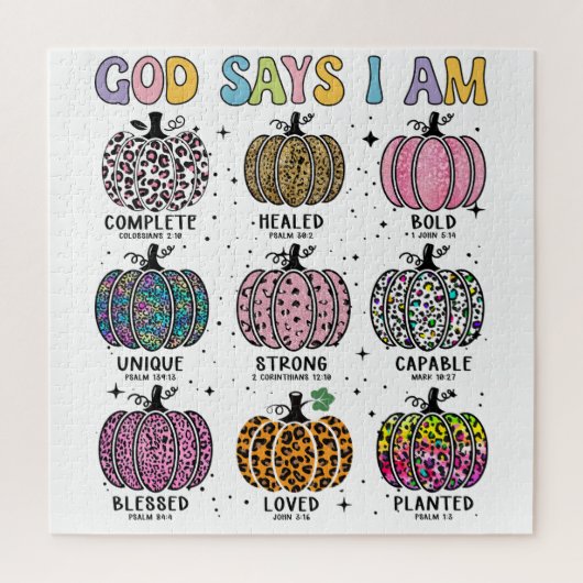 God zegt dat ik de herfstoogst van de herfst ben,  legpuzzel (Verticaal)