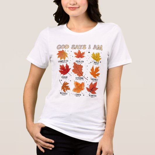 God zegt dat ik de herfstoogst van de herfst ben,  Tri-Blend shirt (Voorkant)