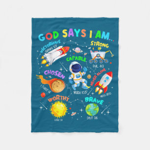 God Zegt Dat Ik Een Astronaut Kosmische Planeten W Fleece Deken