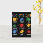 God Zegt Dat Ik Een Bakstenen Meester Bouwer Blok  Kaart (Gele Bloem)