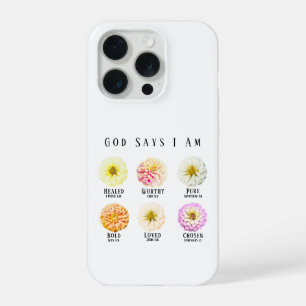 God Zegt Dat Ik Een Bloemrijke Bevestigingsbijbelt iPhone 15 Pro Case
