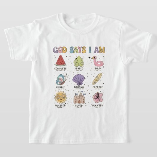 God zegt dat ik een grafisch T-shirt voor kinderen (Laagn)
