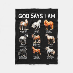 God Zegt Dat Ik Een Paard Ben Christelijk Meisje T Fleece Deken