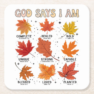 God zegt dat ik herfst herfstoogst Thanksgiving pl Kartonnen Onderzetters
