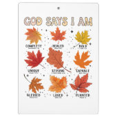 God zegt dat ik herfst herfstoogst Thanksgiving pl Klembord (Achterkant)