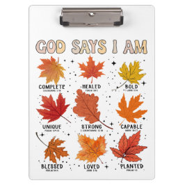 God zegt dat ik herfst herfstoogst Thanksgiving pl Klembord