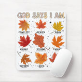 God zegt dat ik herfst herfstoogst Thanksgiving pl Muismat (Met muis)