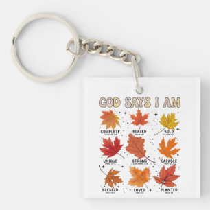 God zegt dat ik herfst herfstoogst Thanksgiving pl Sleutelhanger