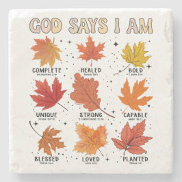 God zegt dat ik herfst herfstoogst Thanksgiving pl Stenen Onderzetter