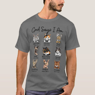 God zegt dat ik kat ben Funny Cats Liefhebber Bijb T-shirt