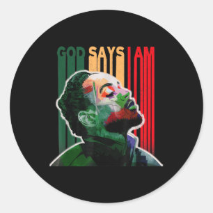 God zegt dat ik Mustard Lamar ben Hip Hop Black Hi Ronde Sticker