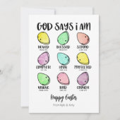 God zegt dat ik paasei bijbel vers Motivatie ben Feestdagenkaart (Voorkant)